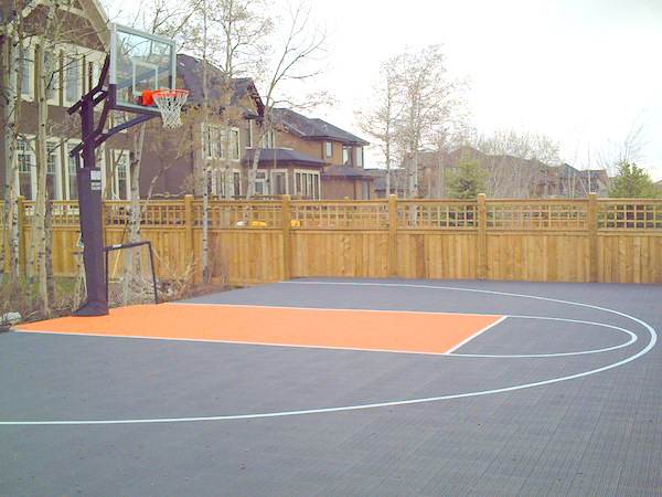 A 27' x 53' backyard home court.