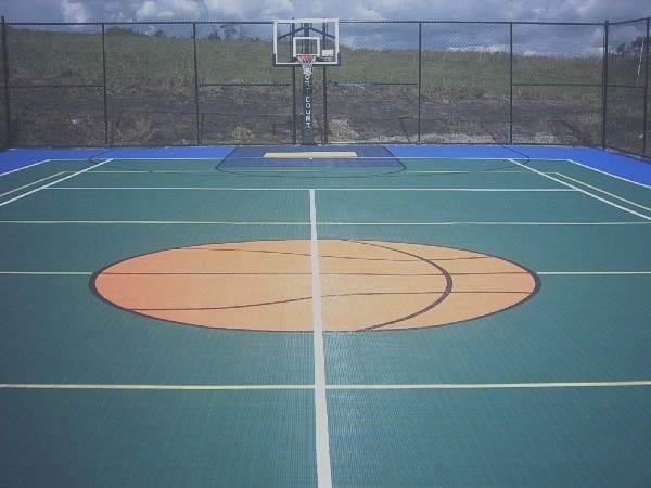 100' x 48' Sport Court with Custom Logo, Red Deer, Alberta, Canada