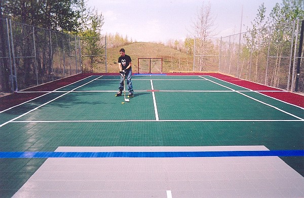 Backyard multi use 40'x80' game court, Bearspaw Alberta